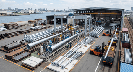 金属製ポール製造の現場（イメージ）